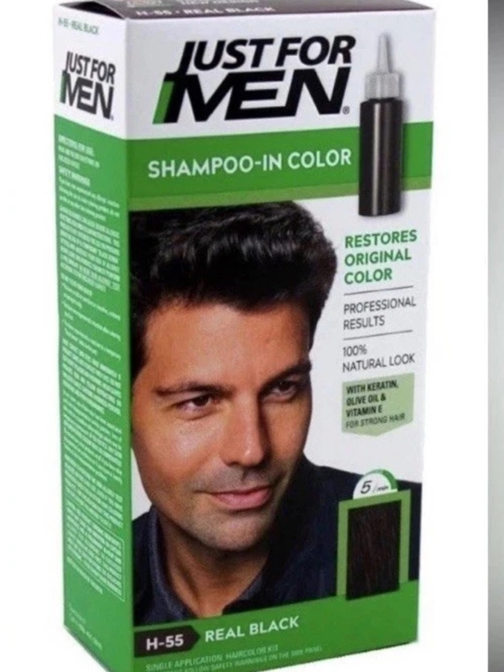 Just For Men Shampoo-in Color Real Black New in Box Sealed Color H-55